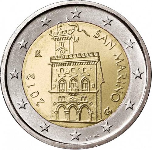 2 € Obverse Image minted in SAN MARINO in 2012 (1st Series - New Reverse)  - The Coin Database