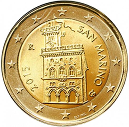 2 € Obverse Image minted in SAN MARINO in 2015 (1st Series - New Reverse)  - The Coin Database