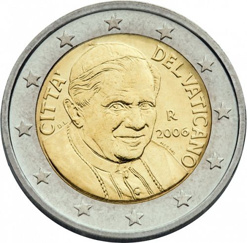 2 € Obverse Image minted in VATICAN in 2006 (BENEDICT XVI)  - The Coin Database