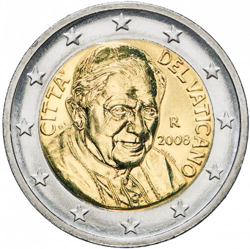 2 € Obverse Image minted in VATICAN in 2008 (BENEDICT XVI - New Reverse)  - The Coin Database