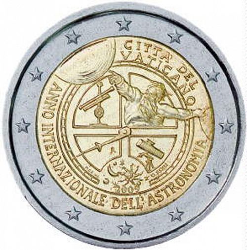 2 € Obverse Image minted in VATICAN in 2009 (International Year of Astronomy)  - The Coin Database