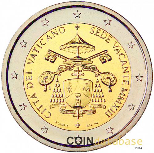 2 € Obverse Image minted in VATICAN in 2013 (Sede vacante)  - The Coin Database