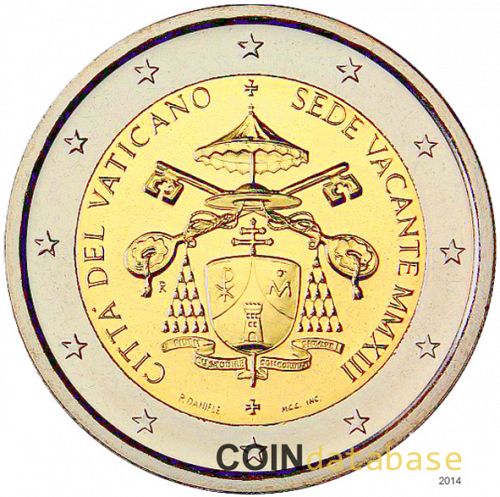 2 € Obverse Image minted in VATICAN in 2013 (Sede vacante)  - The Coin Database