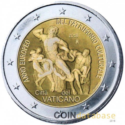 2 € Obverse Image minted in VATICAN in 2018 (European Year of Cultural Heritage)  - The Coin Database