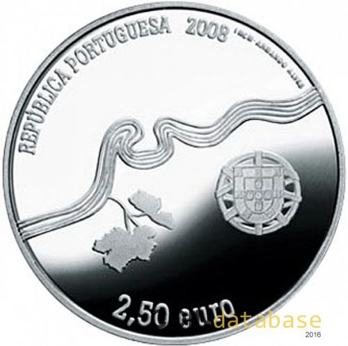 2.5 € Obverse Image minted in PORTUGAL in 2008 (2.5 Euros Commemorative BU)  - The Coin Database
