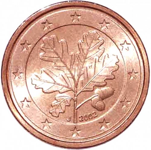 2 cent Obverse Image minted in GERMANY in 2002J (1st Series)  - The Coin Database