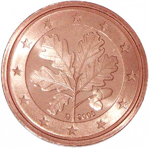 2 cent Obverse Image minted in GERMANY in 2003D (1st Series)  - The Coin Database