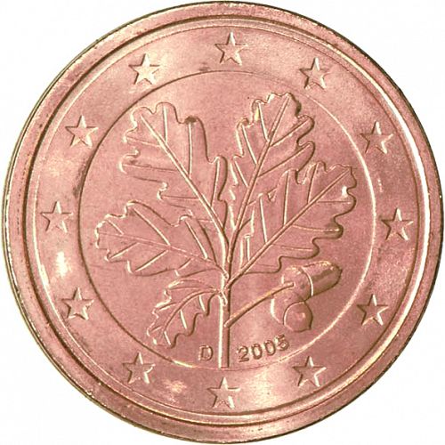2 cent Obverse Image minted in GERMANY in 2005D (1st Series)  - The Coin Database