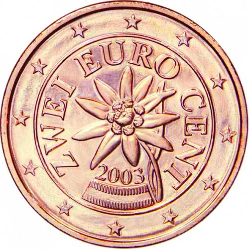 2 cent Obverse Image minted in AUSTRIA in 2003 (1st Series)  - The Coin Database