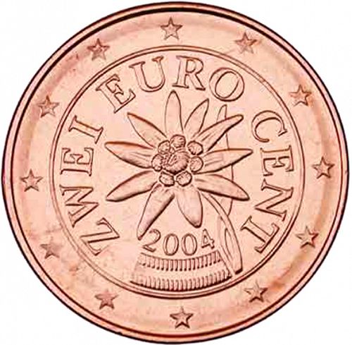 2 cent Obverse Image minted in AUSTRIA in 2004 (1st Series)  - The Coin Database