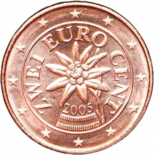 2 cent Obverse Image minted in AUSTRIA in 2005 (1st Series)  - The Coin Database