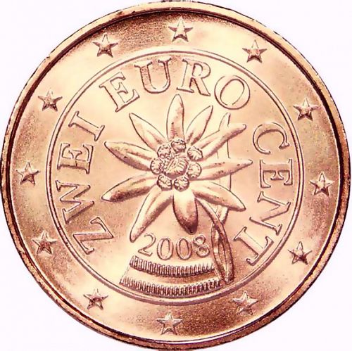 2 cent Obverse Image minted in AUSTRIA in 2008 (1st Series)  - The Coin Database