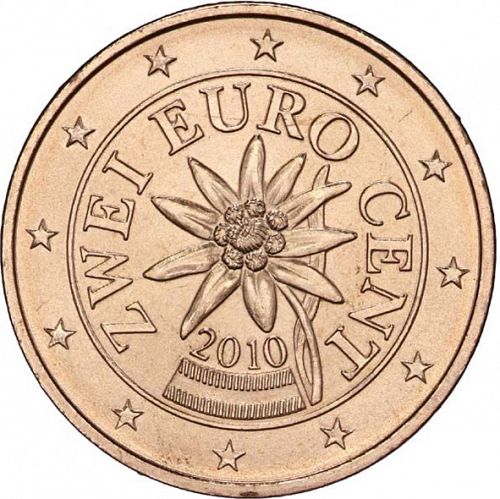 2 cent Obverse Image minted in AUSTRIA in 2010 (1st Series)  - The Coin Database