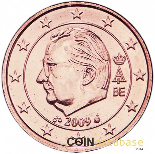 2 cent Obverse Image minted in BELGIUM in 2009 (ALBERT II - 3rd Series)  - The Coin Database