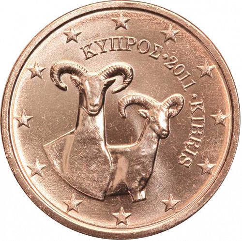 2 cent Obverse Image minted in CYPRUS in 2011 (1st Series)  - The Coin Database