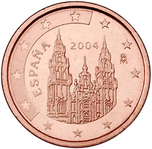 2 cent Obverse Image minted in SPAIN in 2004 (JUAN CARLOS I)  - The Coin Database