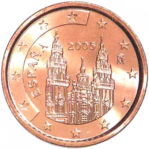 2 cent Obverse Image minted in SPAIN in 2005 (JUAN CARLOS I)  - The Coin Database