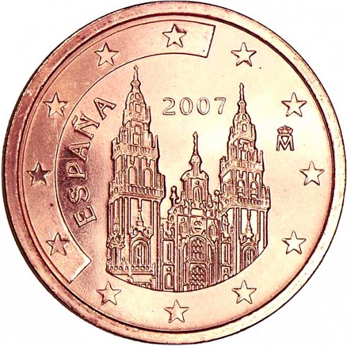 2 cent Obverse Image minted in SPAIN in 2007 (JUAN CARLOS I)  - The Coin Database
