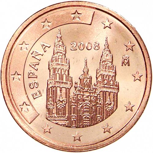 2 cent Obverse Image minted in SPAIN in 2008 (JUAN CARLOS I)  - The Coin Database