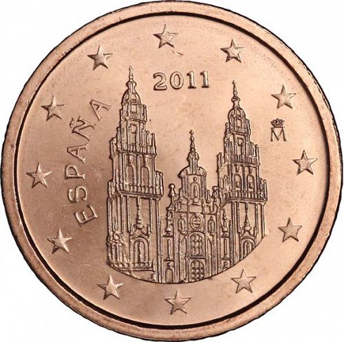 2 cent Obverse Image minted in SPAIN in 2011 (JUAN CARLOS I - 2nd Series)  - The Coin Database