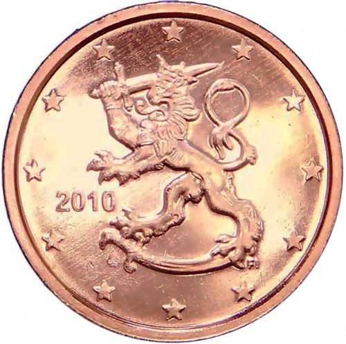 2 cent Obverse Image minted in FINLAND in 2010 (3rd Series - Mint Mark moved)  - The Coin Database