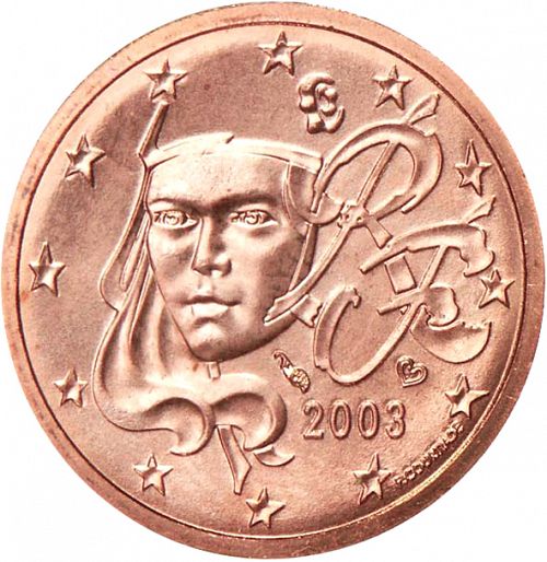 2 cent Obverse Image minted in FRANCE in 2003 (1st Series)  - The Coin Database