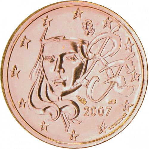 2 cent Obverse Image minted in FRANCE in 2007 (1st Series)  - The Coin Database