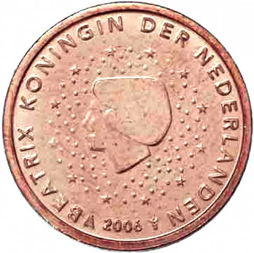 2 cent Obverse Image minted in NETHERLANDS in 2006 (BEATRIX)  - The Coin Database
