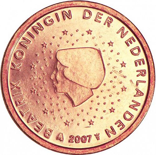 2 cent Obverse Image minted in NETHERLANDS in 2007 (BEATRIX)  - The Coin Database