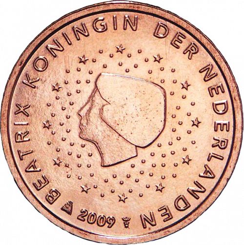 2 cent Obverse Image minted in NETHERLANDS in 2009 (BEATRIX)  - The Coin Database