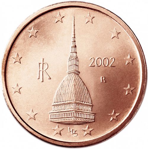 2 cent Obverse Image minted in ITALY in 2002 (1st Series)  - The Coin Database