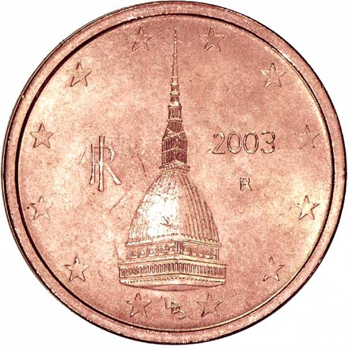 2 cent Obverse Image minted in ITALY in 2003 (1st Series)  - The Coin Database
