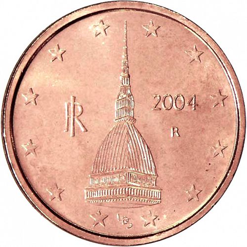 2 cent Obverse Image minted in ITALY in 2004 (1st Series)  - The Coin Database