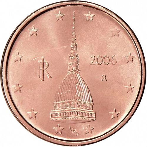 2 cent Obverse Image minted in ITALY in 2006 (1st Series)  - The Coin Database
