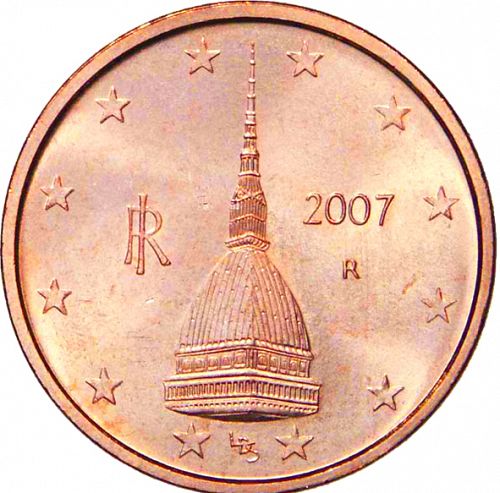 2 cent Obverse Image minted in ITALY in 2007 (1st Series)  - The Coin Database