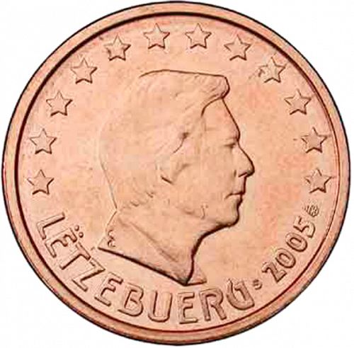 2 cent Obverse Image minted in LUXEMBOURG in 2005 (GRAND DUKE HENRI)  - The Coin Database