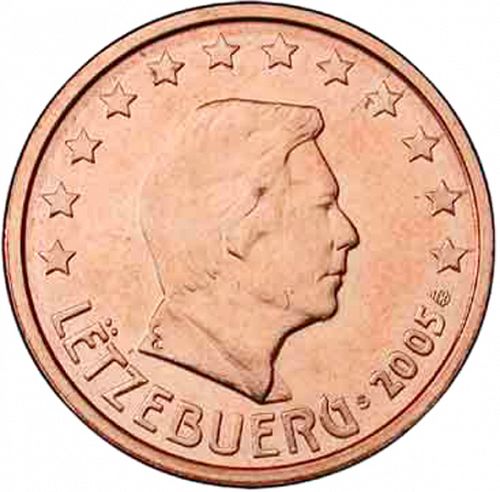 2 cent Obverse Image minted in LUXEMBOURG in 2005 (GRAND DUKE HENRI)  - The Coin Database