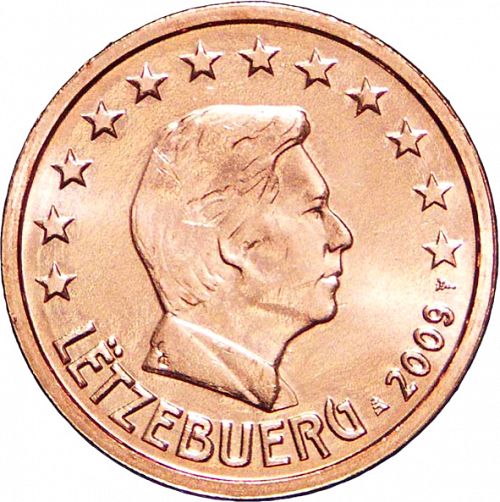 2 cent Obverse Image minted in LUXEMBOURG in 2009 (GRAND DUKE HENRI)  - The Coin Database