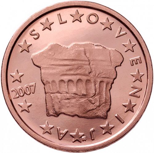 2 cent Obverse Image minted in SLOVENIA in 2007 (1st Series)  - The Coin Database