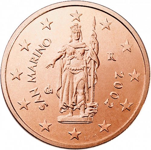 2 cent Obverse Image minted in SAN MARINO in 2002 (1st Series)  - The Coin Database