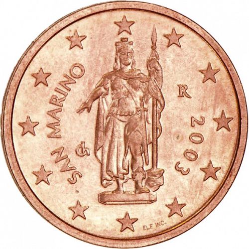 2 cent Obverse Image minted in SAN MARINO in 2003 (1st Series)  - The Coin Database