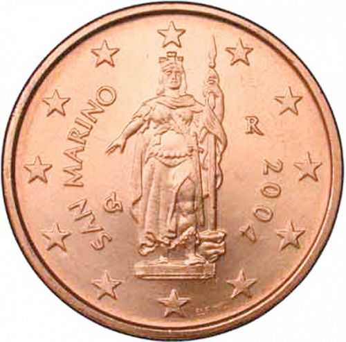 2 cent Obverse Image minted in SAN MARINO in 2004 (1st Series)  - The Coin Database