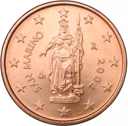2 cent Obverse Image minted in SAN MARINO in 2004 (1st Series)  - The Coin Database