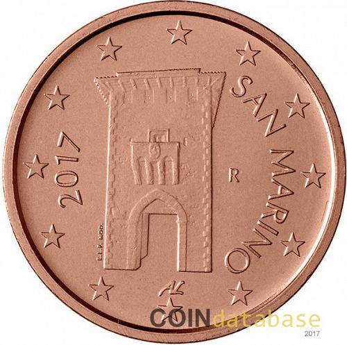 2 cent Obverse Image minted in SAN MARINO in 2017 (2nd Series)  - The Coin Database