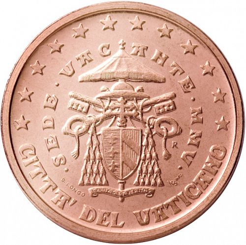 2 cent Obverse Image minted in VATICAN in 2005 (SEDE VACANTE)  - The Coin Database