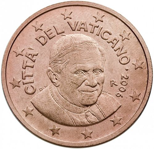 2 cent Obverse Image minted in VATICAN in 2006 (BENEDICT XVI)  - The Coin Database