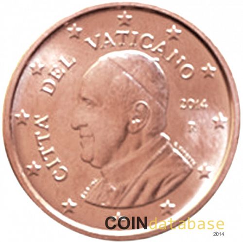 2 cent Obverse Image minted in VATICAN in 2014 (FRANCIS)  - The Coin Database