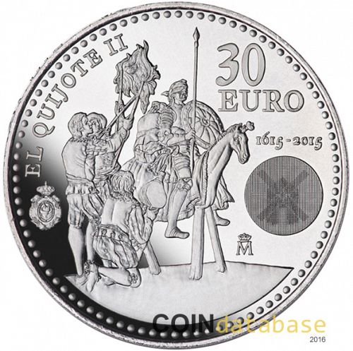 30 € Obverse Image minted in SPAIN in 2015 (30€ Commemorative BU)  - The Coin Database