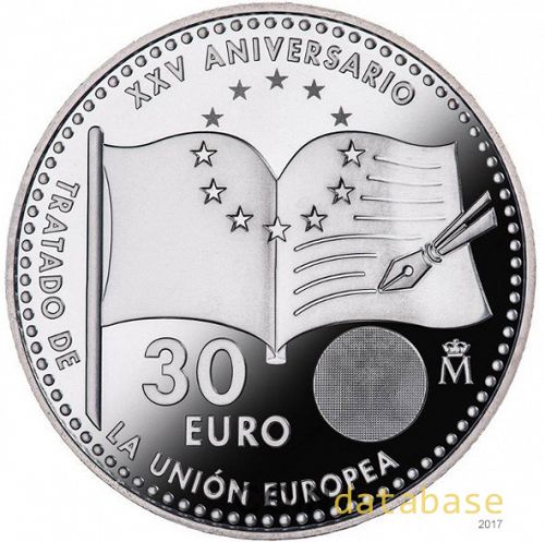 30 € Obverse Image minted in SPAIN in 2017 (30€ Commemorative BU)  - The Coin Database