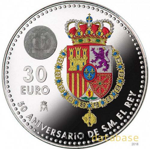 30 € Obverse Image minted in SPAIN in 2018 (30€ Commemorative BU)  - The Coin Database